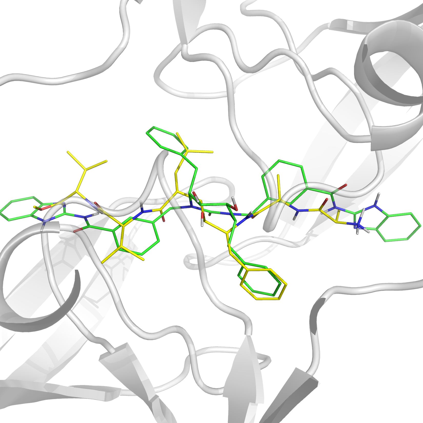 A virtual screening to find novel inhibitors for HIV protease was performed on the ZINC database.1 A critical part in virtual screening and associated techniques is preliminary database filtering and size reduction and for that purpose a novel feature matrix matching procedure was used. The reduction of ∼14 million available ligands to a subset of 14299 ligands was achieved with a structure based approach where the analysis of the 3D structure of the active site of the protease produced a graph with hydrogen bond donor, hydrogen bond acceptor and hydrophobic subsites represented as graph nodes. A similar treatment was also applied to the compound database content and the comparison of binding site and ligand graphs was used to preselect potentially active ligands. The resulting set was further subjected to docking. The algorithm used was able to find several novel as well as previously known and experimentally tested ligands, demonstrating the validity of the approach.